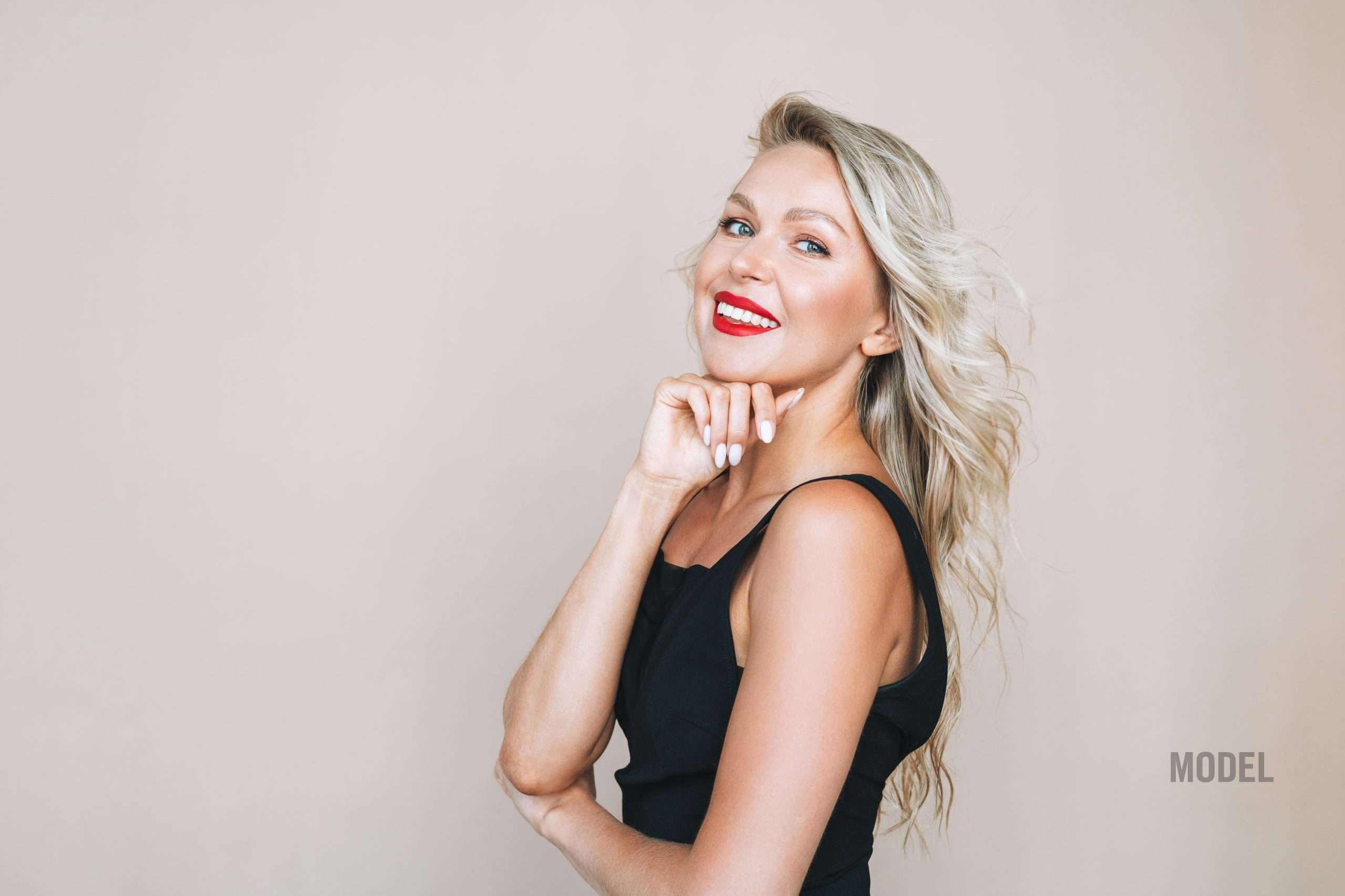 Elegant blonde woman representing refined plastic surgery results in Santa Monica and Los Angeles